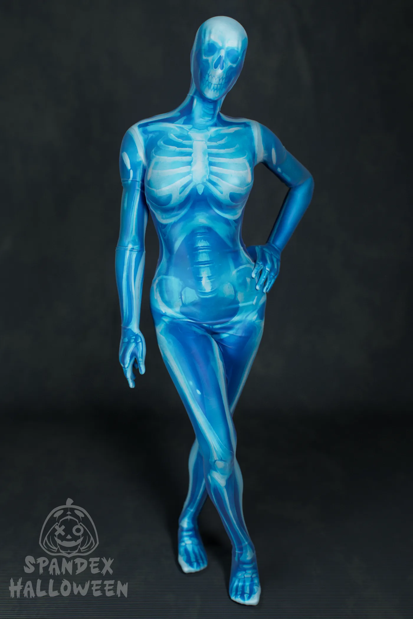 Blue Jelly Female Skeleton Costume