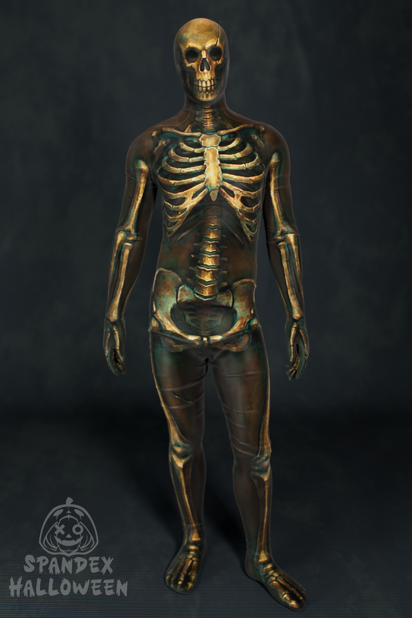 Bronze Cast Skeleton Costume