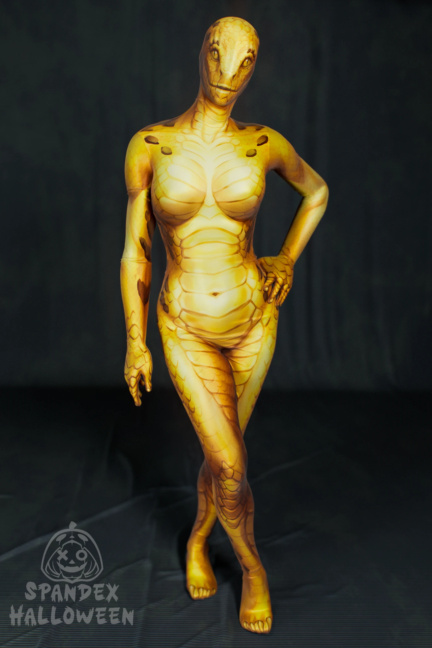 Yellow Eyelash-Viper Snake Girl Costume
