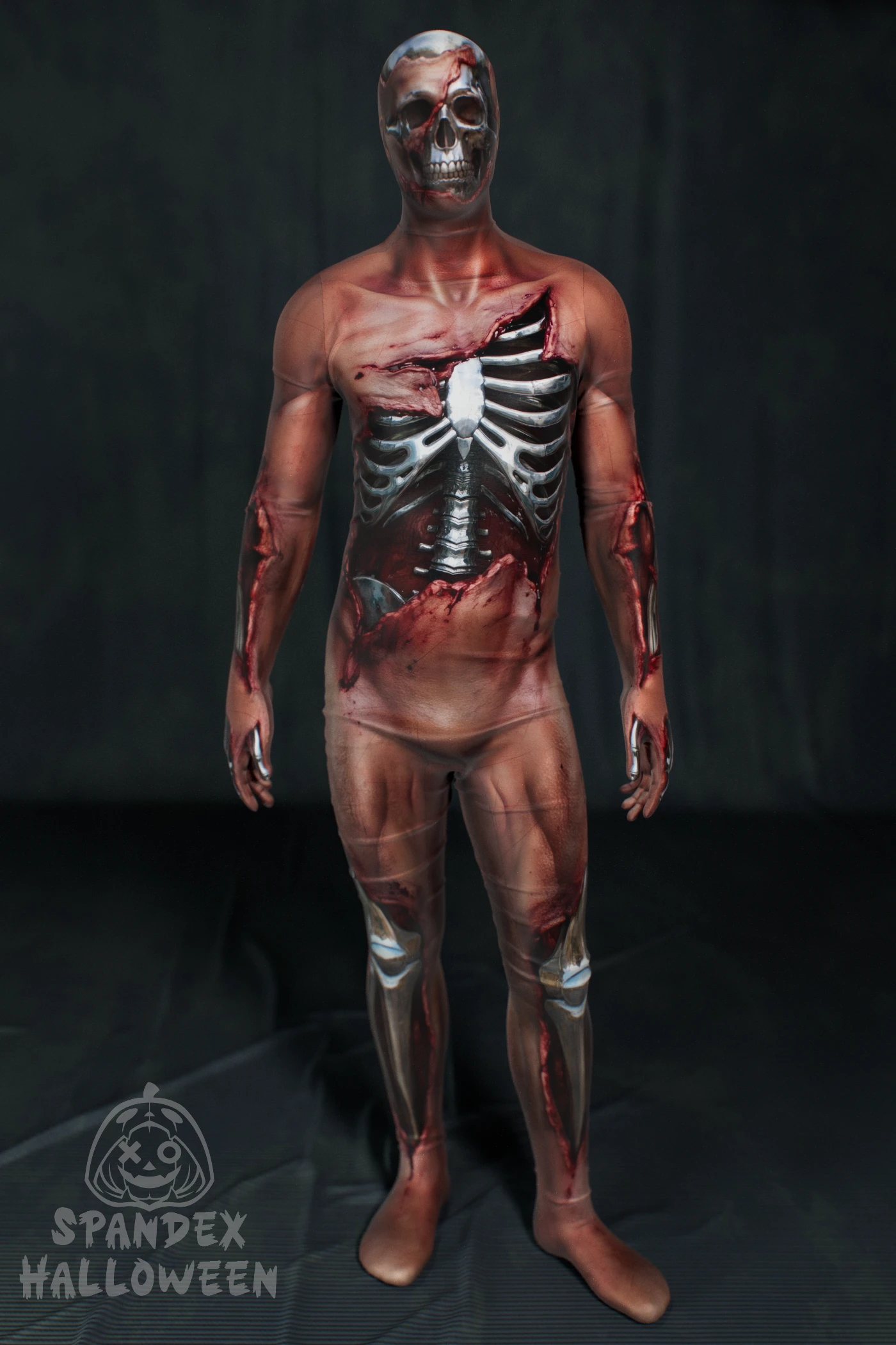 Battle-Damaged Bio-Metal Skeleton Costume