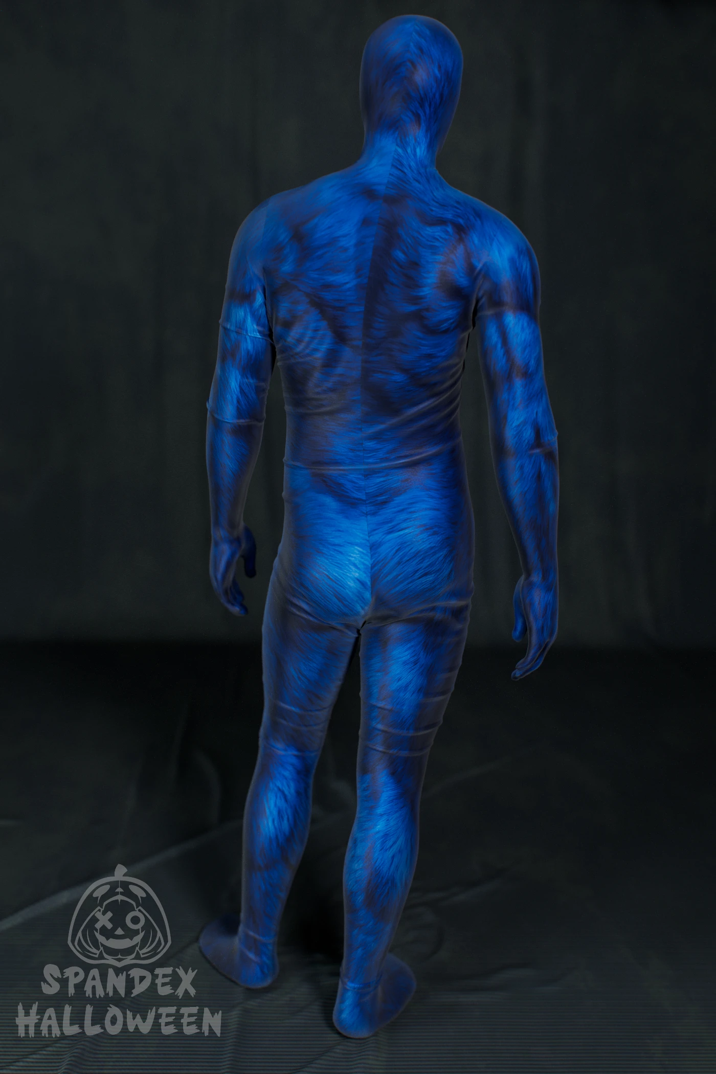 Blue Furred Animal Man Costume - Image 3