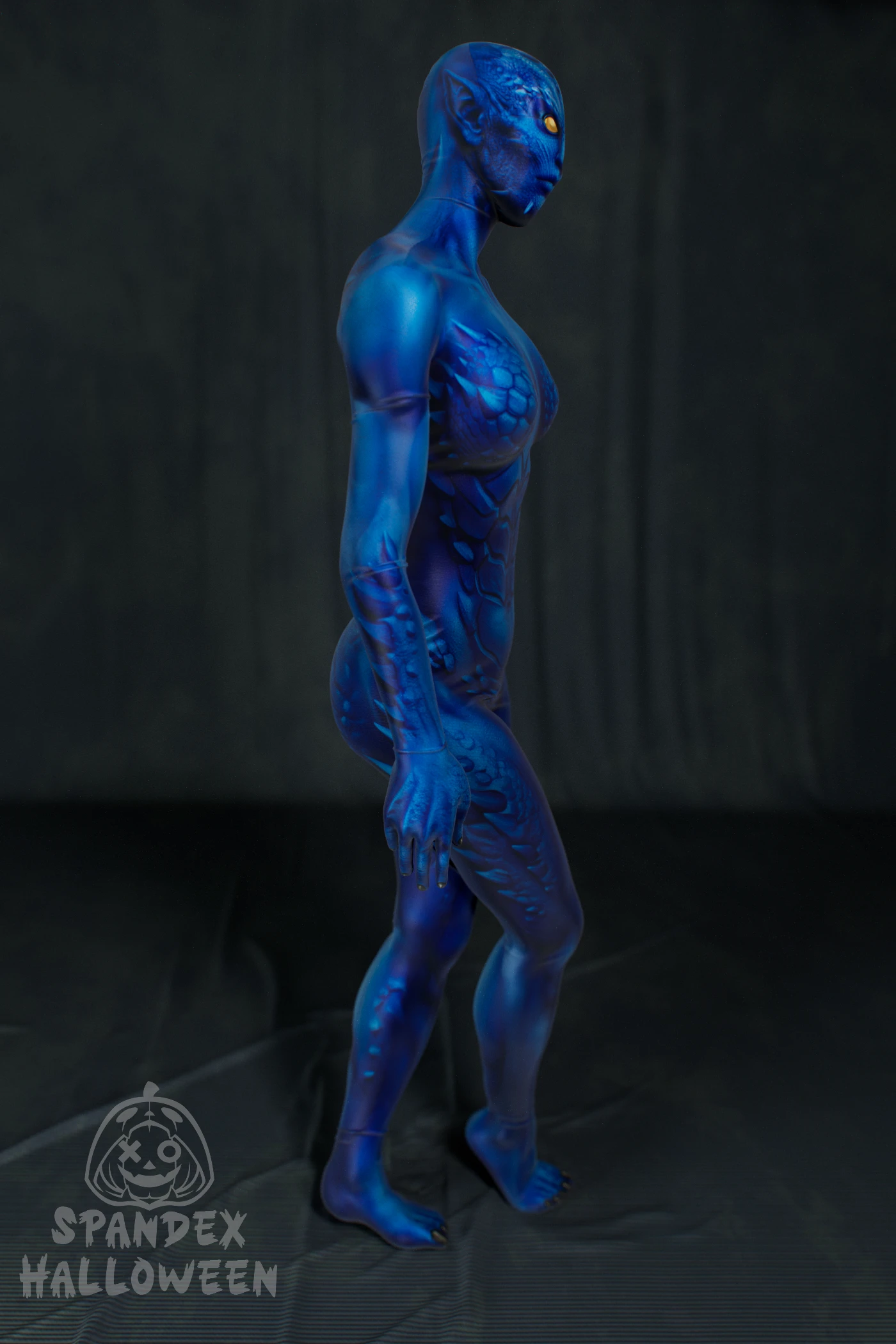 Spikey Blue Demon Lady Costume - Image 2