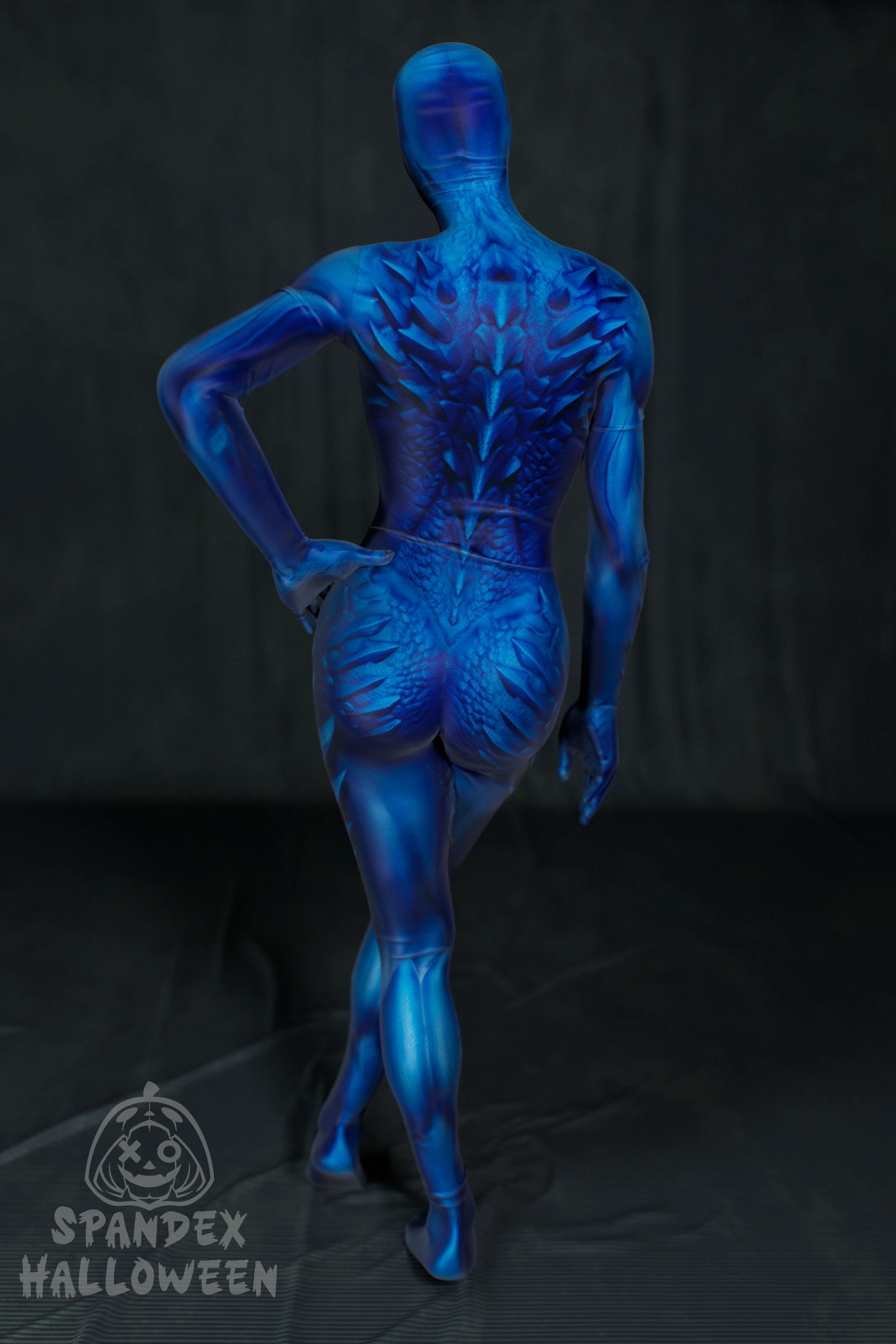 Spikey Blue Demon Lady Costume - Image 3
